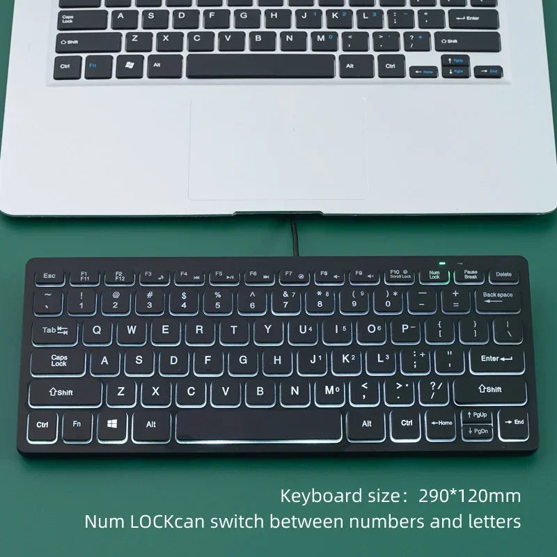 APAYADO K1000 kabelgebundene Mini-Tastatur – kompaktes, tragbares Design, Plug-and-Play, ideal für Laptops/Computer, spritzwassergeschützt