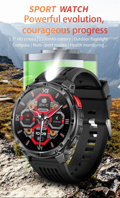 2026 T-Rex 3 Style Smartwatch for Men  1100mAh Battery, GPS, 10ATM Waterproof, Bluetooth Calling & Sports Tracker