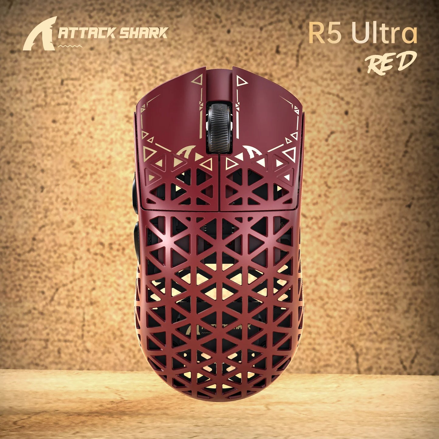 Ratón gaming inalámbrico ATTACK SHARK R5 ULTRA - sondeo 8K, sensor PAW3950MAX, 42,000 DPI, fibra de carbono ultraligera para esports profesionales