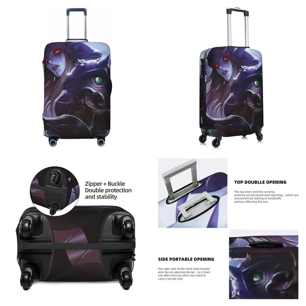 World Of Warcraft Sylvanas Windrunner Suitcase Cover Flight Fun Luggage Supplies Cruise Trip Protection
