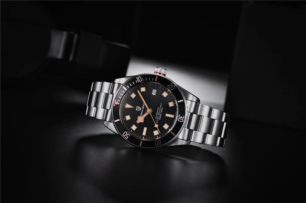 Montre automatique pour homme PAGANI DESIGN – Modèle de luxe type BB58, montre-bracelet mécanique, sportive, en acier inoxydable et étanche