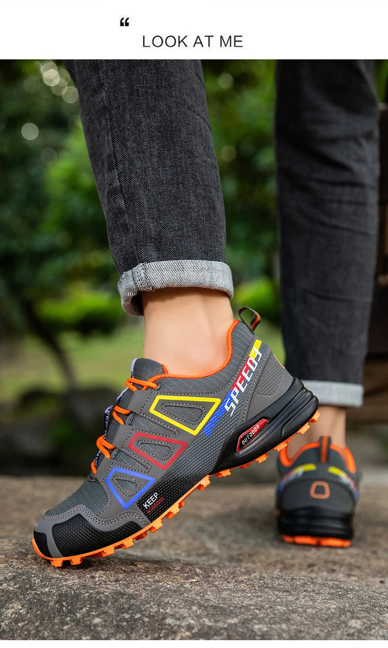 Men Cycling Shoes Outdoor Mountain Cross-Country Cycling Shoes Men Non-Slip Wear-Resistant Cycling Training Shoes Hiking Shoes