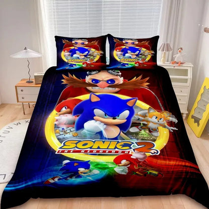 2/3 kom Sonic navlaka za poplun, dječji set posteljine, set navlake za poplun za uređenje spavaće sobe, pokloni za tinejdžere i djecu, jednostruki i bračni krevet