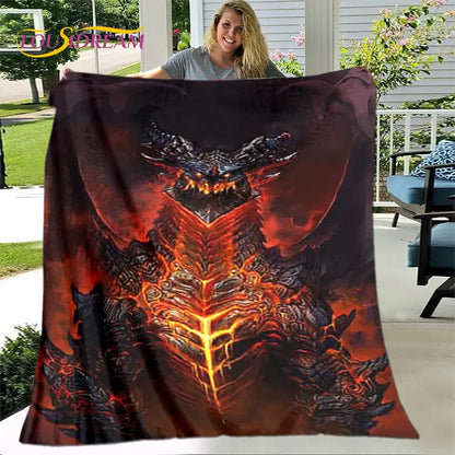 World of Warcraft, WOW Game Gamer Soft Plush Blanket,Flannel Blanket Throw Blanket for Living Room Bedroom Bed Sofa Picnic Cover