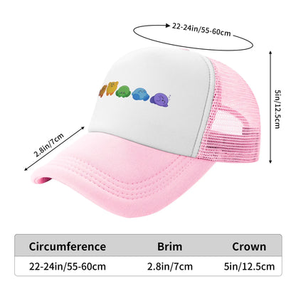 Suaugusiųjų „Kirbys Rainbow“ trukerių kepurės, vintage tinklinės beisbolo kepurės, „snapback“ kepurės, „dad hat“ kepurės, saulės kepurės, kvėpuojančios sportinės kepurės, didmeninė prekyba, naujos