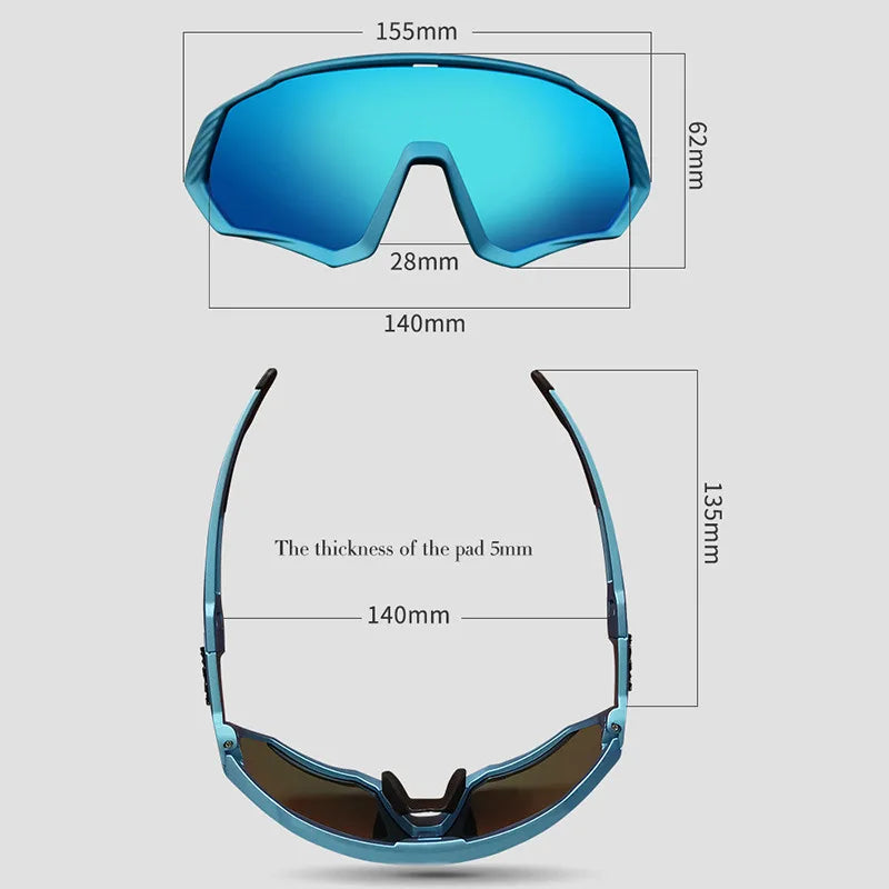 2025 Polarized Sport 5 Lens Cycling Glasses Bike Mtb Sunglasses Men Women Fishing Running Goggles Fashion Safety Bicycle Eyewear