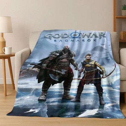 Classics God of War Kratos 3A játékos flanel takaró, meleg és kényelmes, puha takaró otthoni használatra, hálószobába, ágyra, kanapéra, gyerekeknek ajándékba