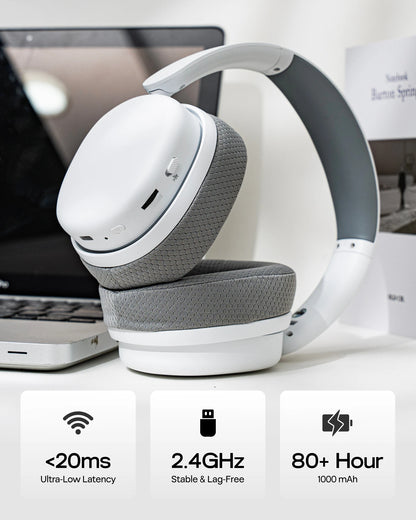 Auscultadores Gaming AULA G7 Pro sem fios Bluetooth 5.3 com som surround 7.1 e microfone com cancelamento de ruído para PS5/PS4/PC/Switch