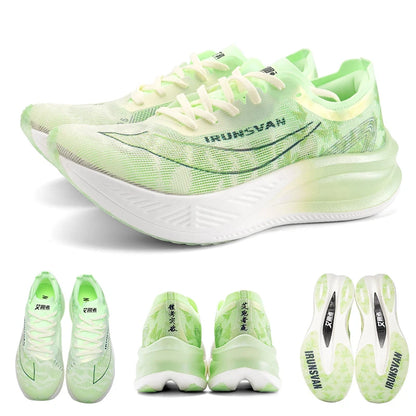 IRUNSVAN Zapatillas profesionales de maratón para hombre con placa de carbono de nailon, zapatillas deportivas de carretera ligeras para mujer, trainers deportivos