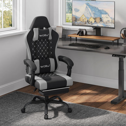 WOLTU sukamoji kompiuterio kėdė su masažo funkcija, ergonominė biuro kėdė su pagalvėle ir pakoju, reguliuojamo aukščio gaming kėdė