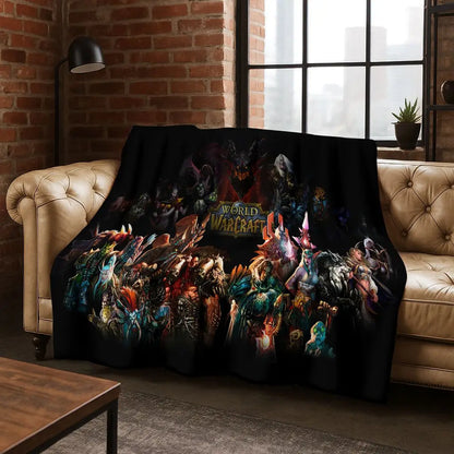 Pătură din flanel WOW World of Warcraft Arthas Demon Illidan Sylvanas, pled moale și confortabil pentru casă, dormitor, pat, canapea, husă, cadou