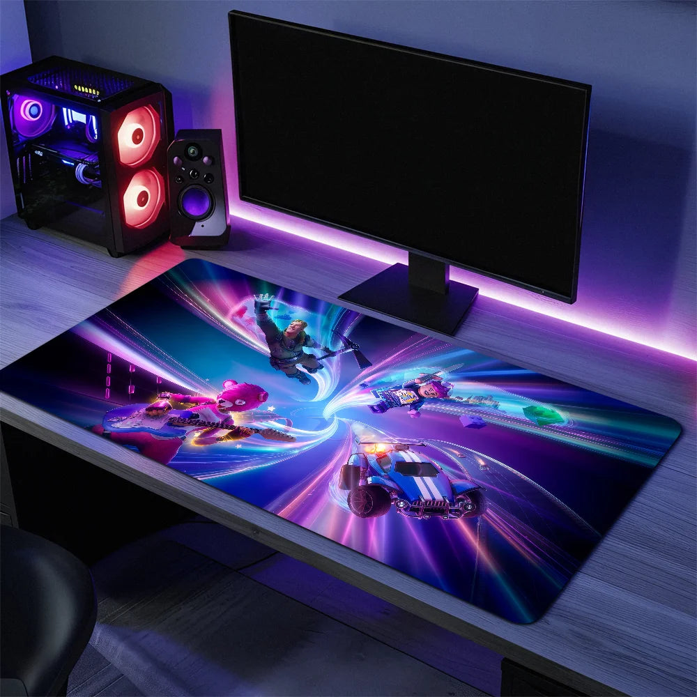 Game F-Fortnite Survival Battle Mauspad, große Schreibtischmatte, ergonomische Tastatur- und Büromatte aus Gummi für PC, rutschfest, ausfranssicher, individuell anpassbar für Zuhause