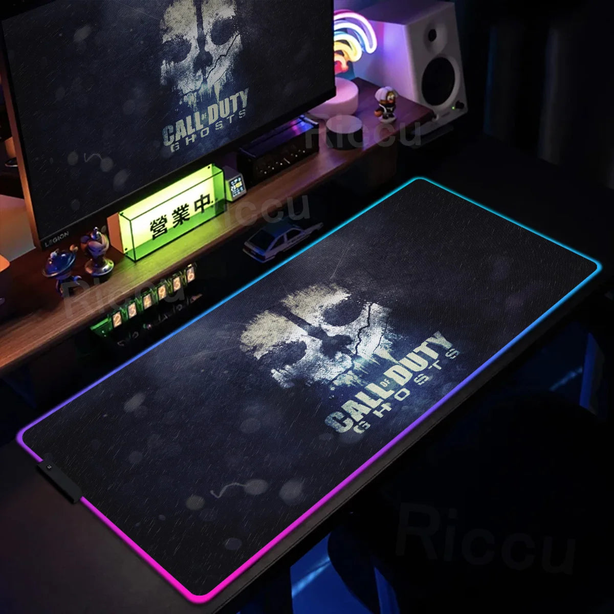 Gaming Call of Duty RGB Mouse Pad Office Large Size PC LED Glowing Keyboard Natural Rubber Anti-Slip Mice Mats Lock Edge Thicken