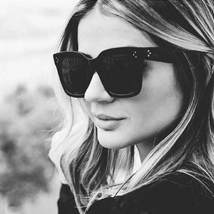 Női napszemüveg, lapos felső keret, Lunette Femme, női luxusmárkás napszemüveg, női szegecses napszemüveg, UV400