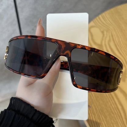 2pcs Luxury Headband Sunglasses Internet Celebrity Personalized Street Photography Concave Styling Outdoor UV Resistant Glasses