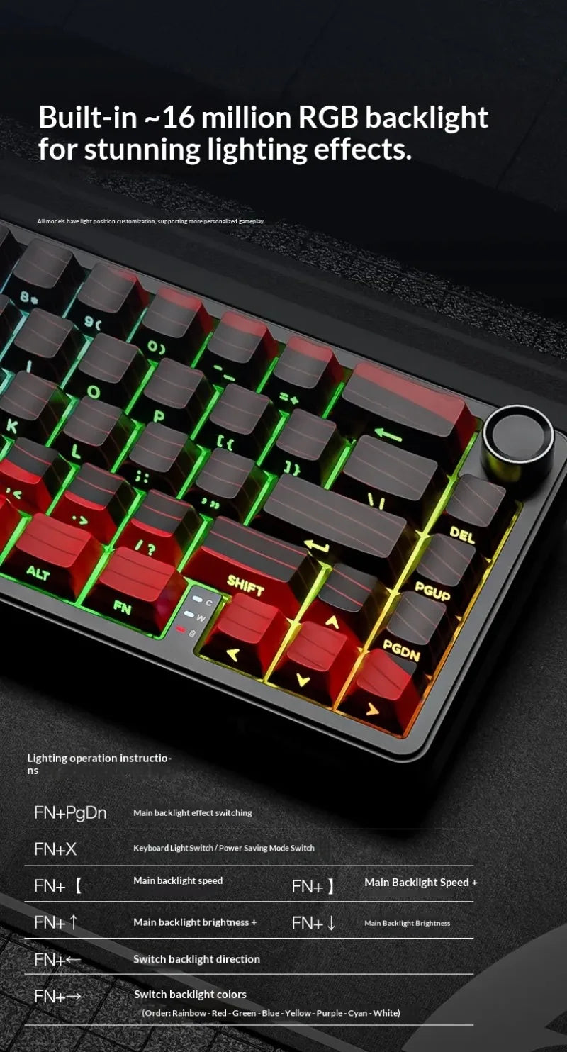 Attack Shark X65 PRO HE Magnetic Switch Keyboards 8K RT0.001mm Side Engraving Bluetooth Wireless Gaming Keyboards Windows Mac PC