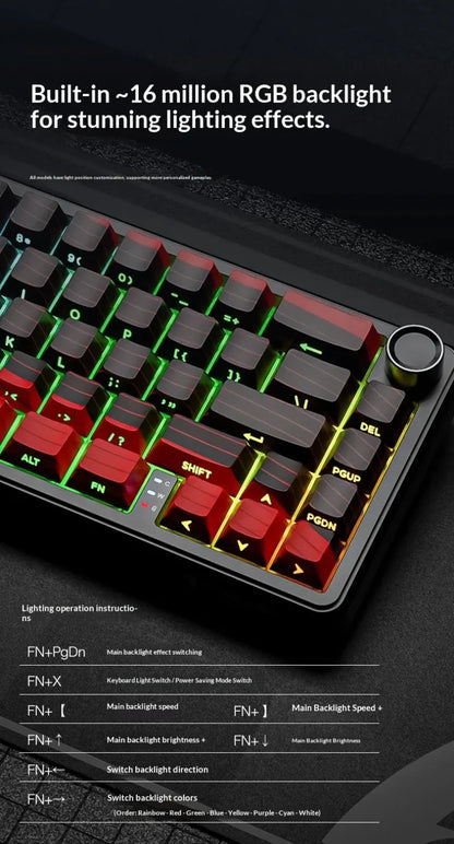 Attack Shark X65 PRO HE Magnetic Switch Keyboards 8K RT0.001mm Side Engraving Bluetooth Wireless Gaming Keyboards Windows Mac PC