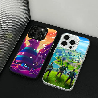 1 ks herní pouzdro F-fornite na telefon, pouzdro na telefon IMD, stříbrný kryt pro iPhone 16 15 14 13 12 11 Pro Max Plus