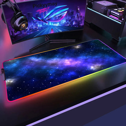 Velika RGB podloga za gaming miš, LED podloga za miš, gamerska podloga za stol, podloga za PC stol, RGB podloga za tipkovnicu XXL 90x40cm