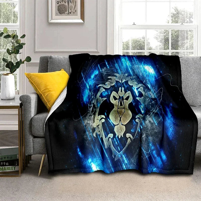 3D World of Warcraft-spil WOW Lich King DH-tæppe, blødt tæppe til hjemmet, soveværelset, sengen, sofaen, picnic, rejser, kontoret og børn