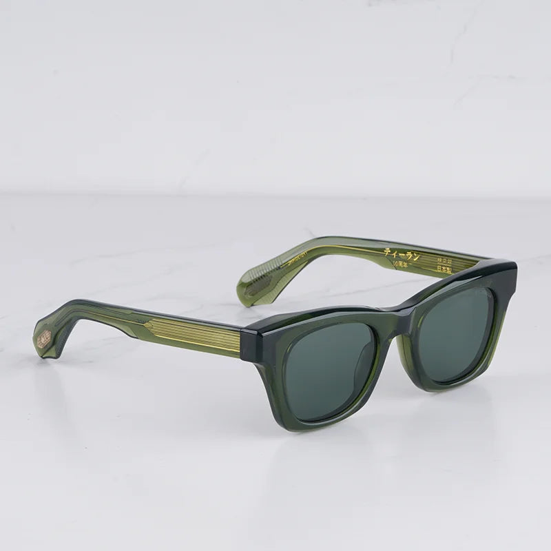 DEALAN Decade kollekció férfi klasszikus teknősbéka mintás arany napszemüveg, vintage stílusú, macskaszem alakú, vastag acetát keretű, UV400 védelemmel