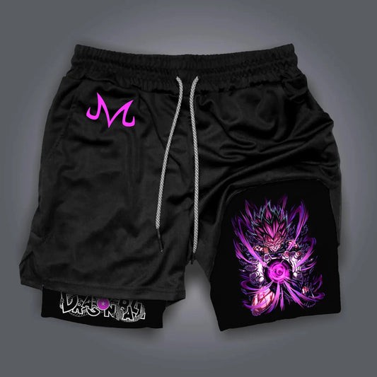 Dragon Ball Japanese Animation Peripheral Double-layer Shorts 2025 Men's Trend Breathable Loose Sports Five-point Pants