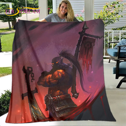 World of Warcraft, WOW Game Gamer Soft Plush Blanket,Flannel Blanket Throw Blanket for Living Room Bedroom Bed Sofa Picnic Cover