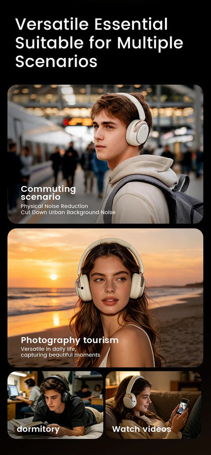 Casque audio supra-auriculaire intelligent avec caméra HD 8MP, reconnaissance d'objets par IA, traduction par IA, casque Bluetooth pour les voyages et les études