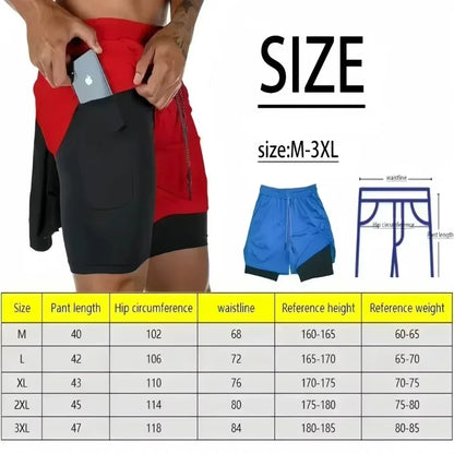 Dragon Ball Men's Shorts Double Layer 2-in-1 Pants Broly Japanese Anime Summer and Autumn Fake Two-piece Fitness Gym Sweatpants