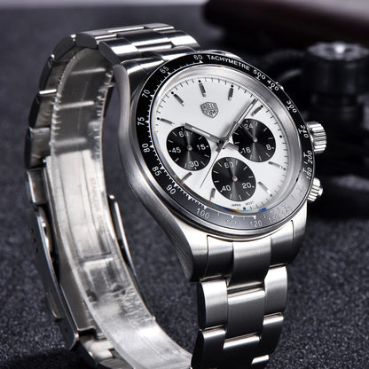 Rolls Timi Panda Men’s Watches – Quartz chronograph, luxury model, sapphire crystal with anti-reflective coating, water-resistant, sporty style