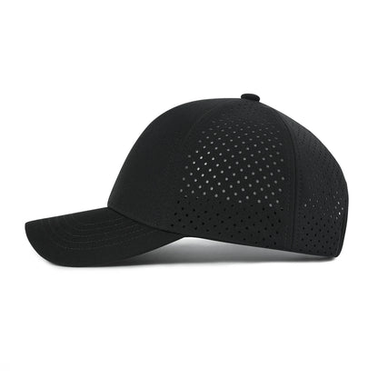 VOBOOM Șapcă de baseball pentru bărbați, cu uscare rapidă, din plasă tăiată cu laser, cu bor curbat, tip snapback, pentru alergare în aer liber și călătorii, negru