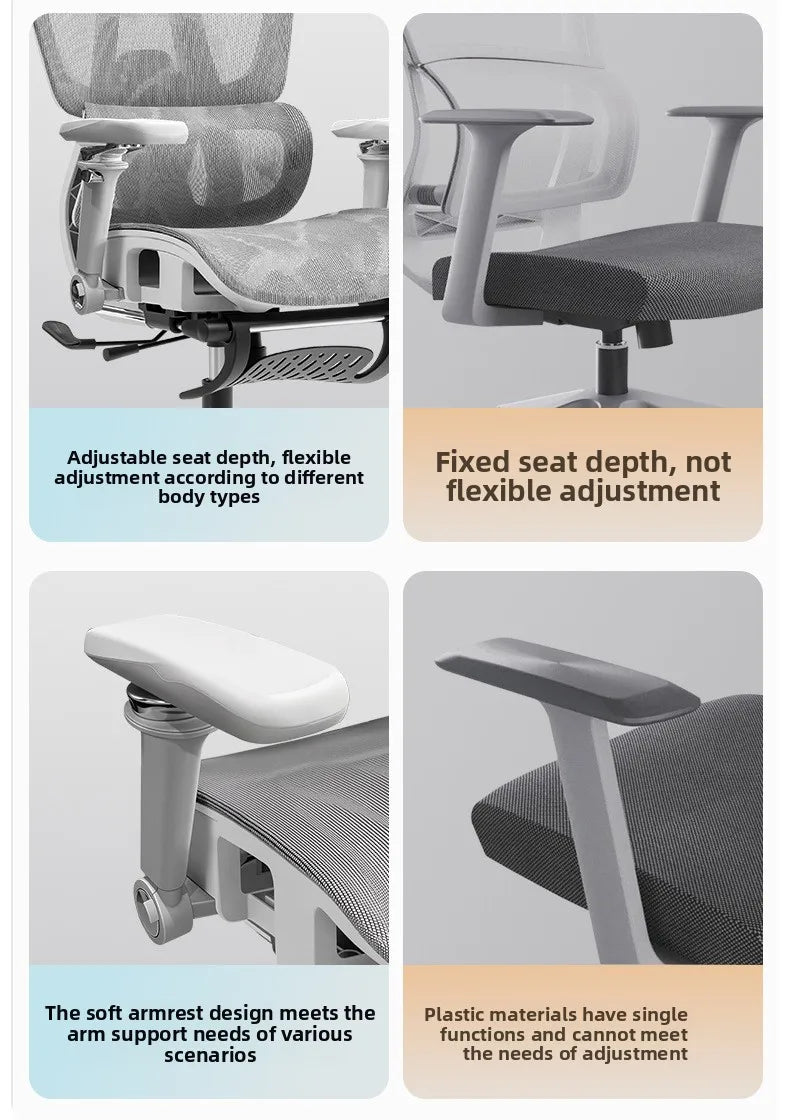 Přenosná minimalistická ergonomická židle s 10D područkami – počítačová, kancelářská, studijní a herní židle Gravity, pevná a odolná