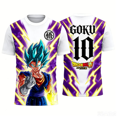 New Dragon Ball Super Saiyan Goku graphic football jersey Summer Sports Dry Quickly Men's T-Shirt Kid's Clothing Tee Y2k Woman