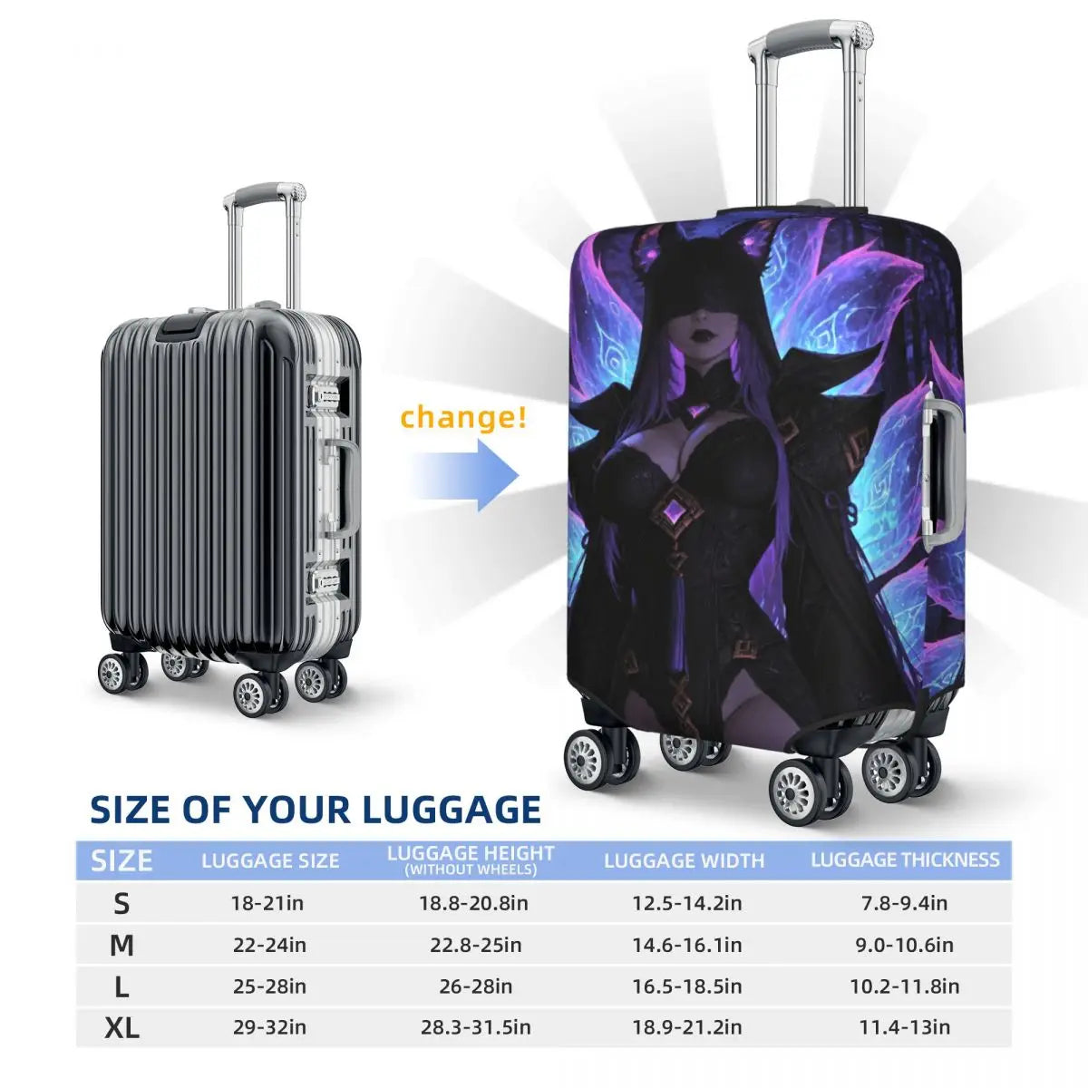 World Of Warcraft Sylvanas Windrunner Suitcase Cover Flight Fun Luggage Supplies Cruise Trip Protection