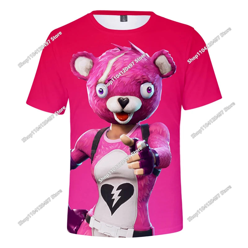 T-shirt 3D Battle Royale Fortnite — T-shirts para Homem e Mulher, Rapazes e Raparigas, Tops Cartoon Victory, Roupa Teen, Crianças, Herói de Jogo, T-shirts e Tops