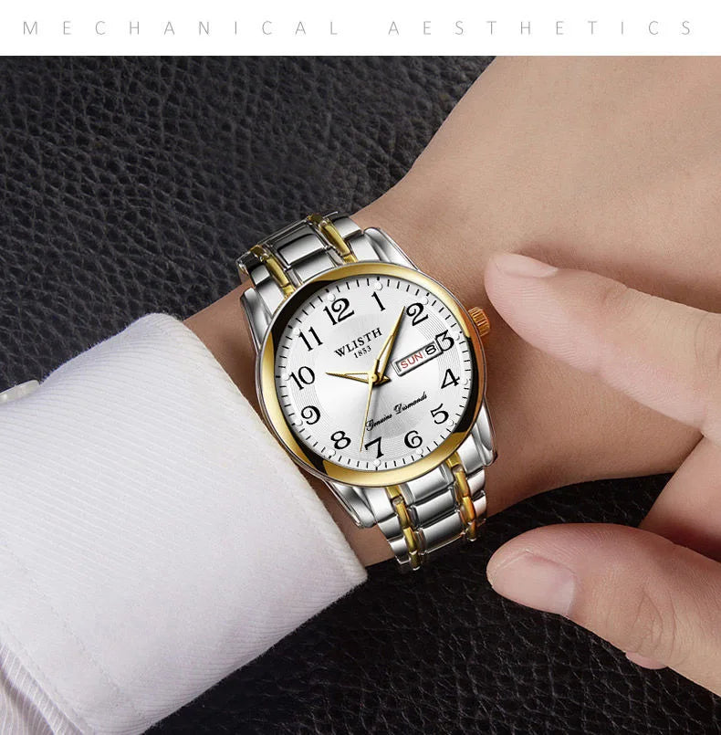 Orologio di lusso da donna, orologio al quarzo, orologio da polso digitale, impermeabile, con calendario e display illuminato; stile alla moda e professionale, adatto anche agli uomini.