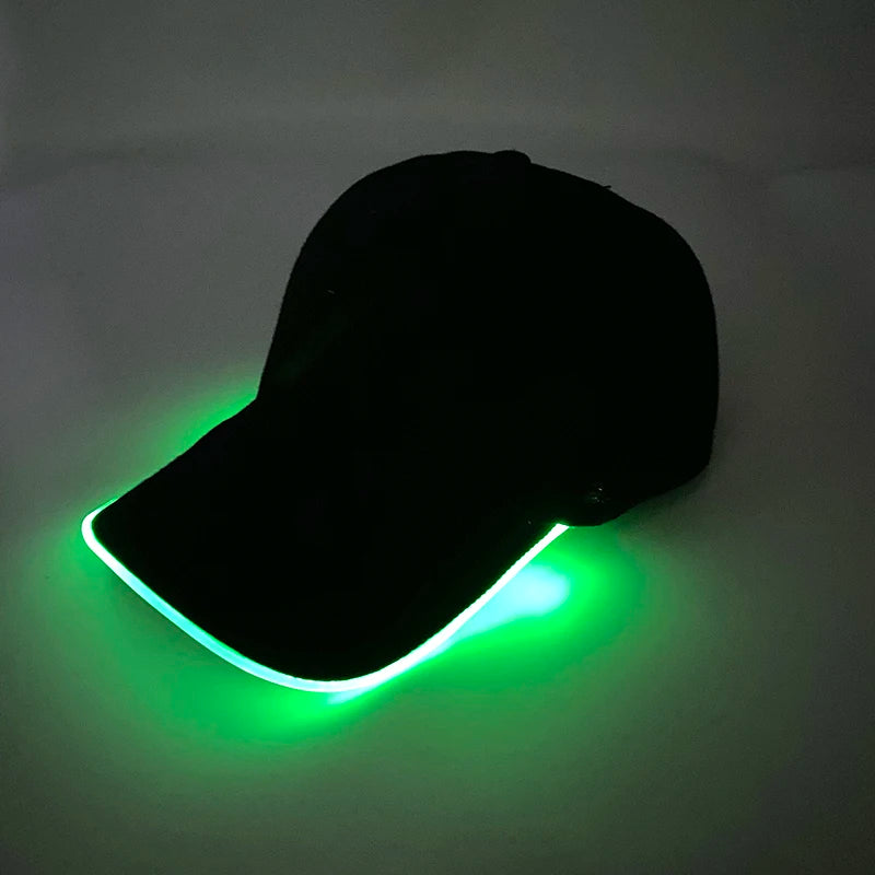 Madinga šviečianti beisbolo kepuraitė su LED apšvietimu, hiphopo stiliaus kepurė barui ir klubui, fluorescencinė kepurė vyrams ir moterims, DJ šokių reikmenys ir kostiumo aksesuaras