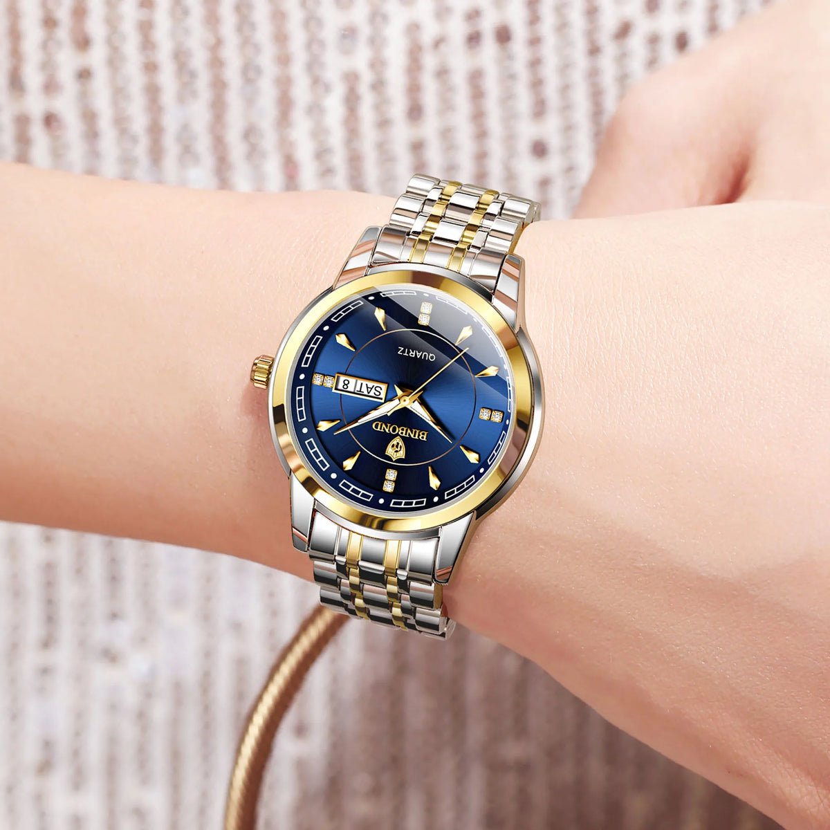Genuine BINBOND luxury quartz watches for women – Water-resistant and luminous model – Gift idea (gift box included)