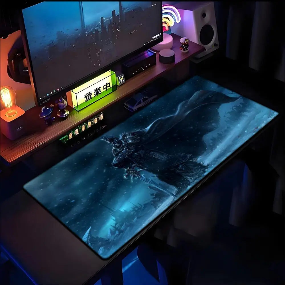 Podkładka pod mysz World of Warcraft Lich King PC HD anime, akcesoria gamingowe, podkładka pod klawiaturę i mysz, laptop, XXL, biurko gamingowe, podkładka pod mysz z motywem Lich King