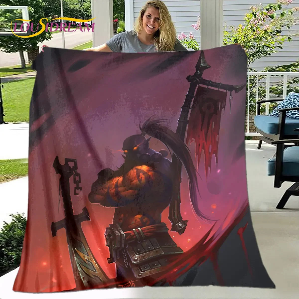 World of Warcraft, WOW Game Gamer Soft Plush Blanket,Flannel Blanket Throw Blanket for Living Room Bedroom Bed Sofa Picnic Cover