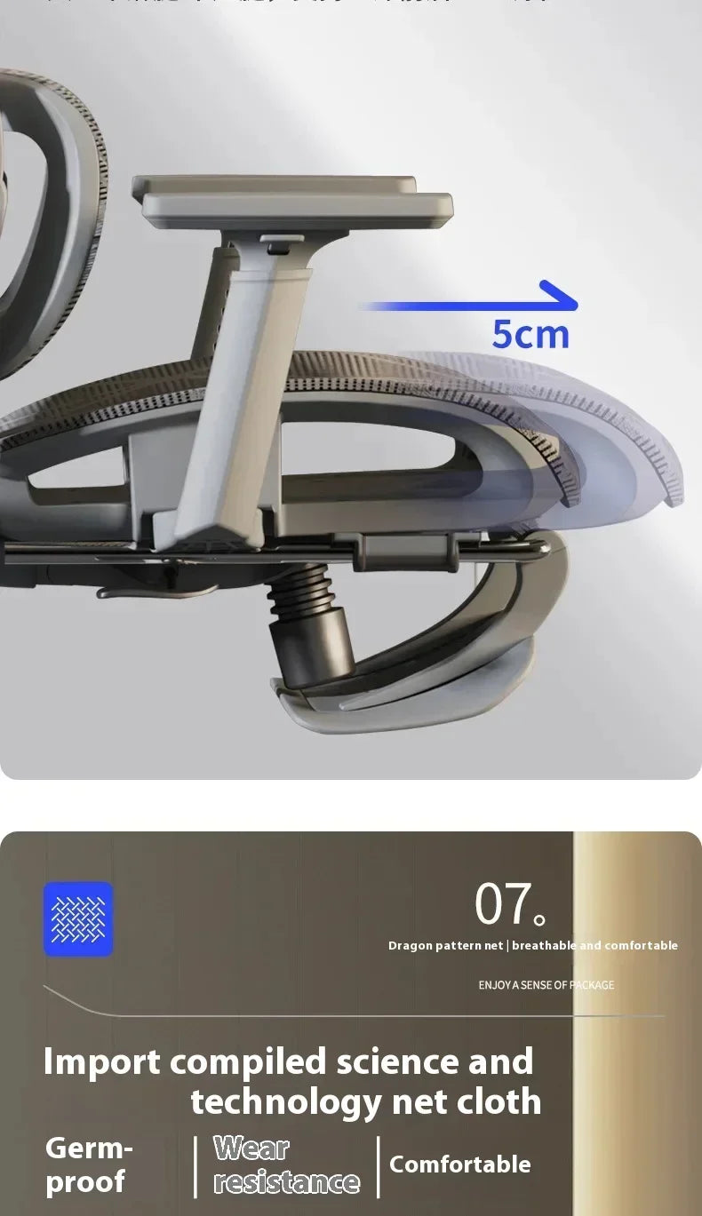 Office Chair Gaming Desk Ergonomic Computer Adjustable Armrests 3D Headrest Chair Lift Chair Back Can Tilt Back with Foo Pedals