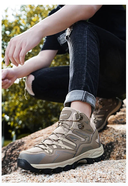 Chaussures de randonnée unisexes imperméables pour hommes et femmes, chaussures d'escalade respirantes et confortables pour l'extérieur, 2024