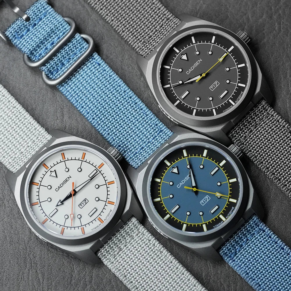 CADISEN TI-7 Autodyne Men’s Automatic Watch  Titanium Case, Miyota 8215, Sapphire Crystal & 100M Waterproof