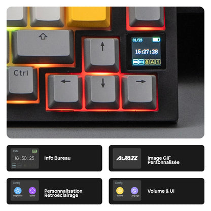 Layout ISO-FR EPOMAKER X AJAZZ AK820 PRO 75% AZERTY Francese Tastiera meccanica hot-swap cablata/BT/wireless 2.4GHz per Win/Mac/PC