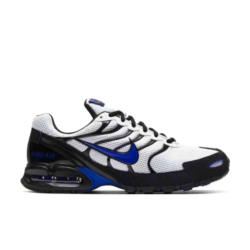 Pánské nízké tréninkové běžecké boty Nike Air Max Torch 4 – černá/bílá/modrá, prodyšný střih, celodenní pohodlí CW7026-100