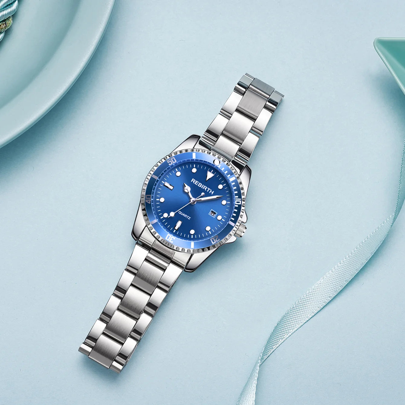 Women's Stainless Steel Strap Elegant Business Classic Date Quartz Watch