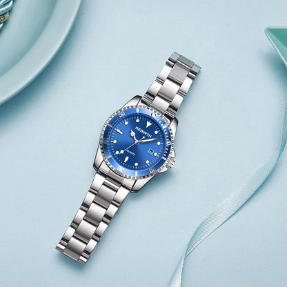 Women's Stainless Steel Strap Elegant Business Classic Date Quartz Watch