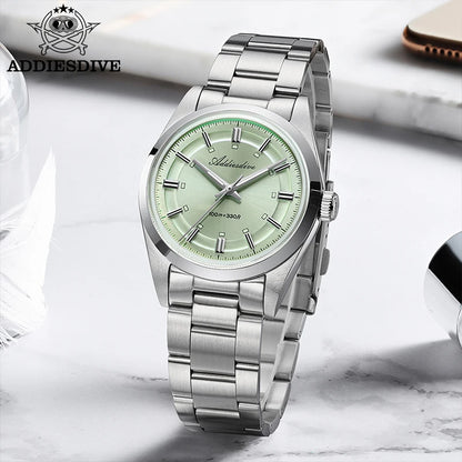 ADDIESDIVE – Luxury analogue men’s watch, VH31 quartz movement, domed crystal, water-resistant to 10 bar, BGW9 luminescent coating, steel case – Customisable model AD2515
