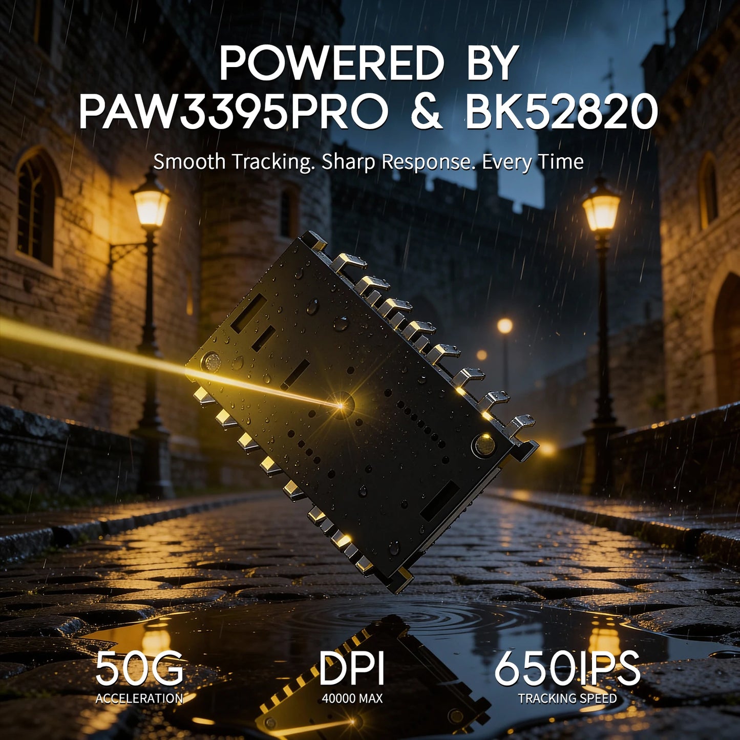 MAMBASNAKE M2 ultralet trådløs gamingmus, PAW3395PRO-sensor 40000 DPI, 41g kulfiber, tri-mode