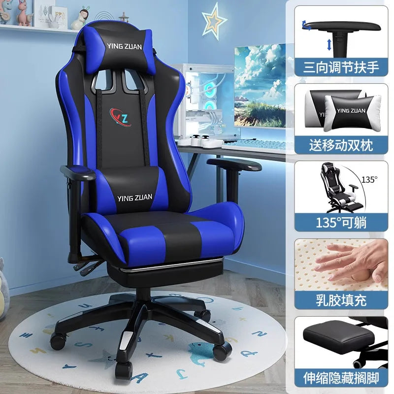 Herní židle Počítačová židle Pohodlné polohovací sedadlo Game LIVE Na kolej, pro studenty i domácnost Ergonomie pro dlouhé sezení